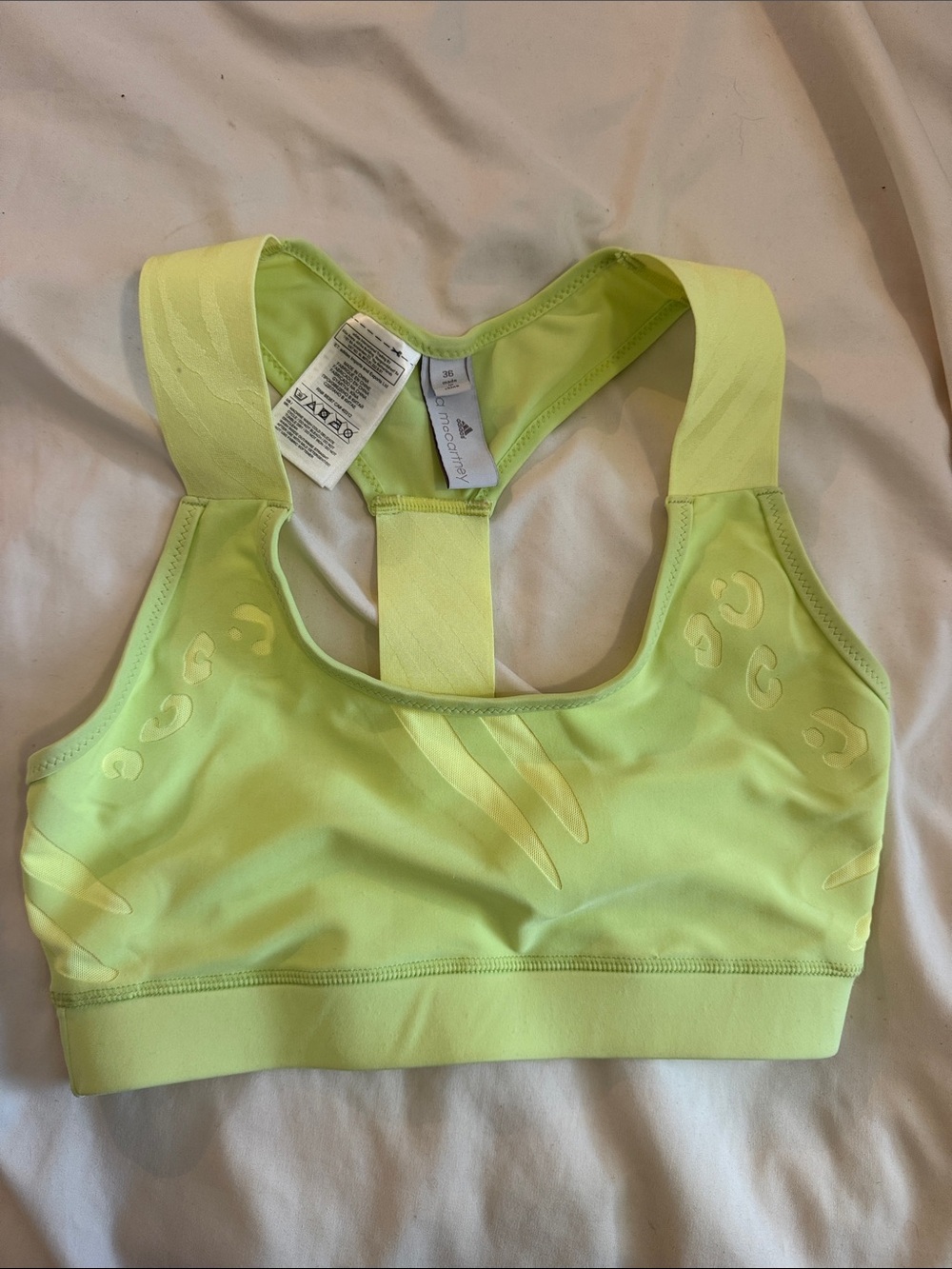 Adidas by Stella McCartney Neon Lime Racerback Sports Bra